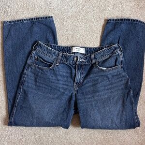 Hollister Dark Wash Low-Rise Baggy Jeans